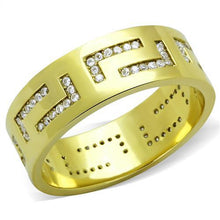 Load image into Gallery viewer, TK2051 - IP Gold(Ion Plating) Stainless Steel Ring with AAA Grade CZ  in Clear