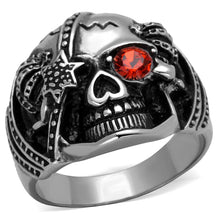 Load image into Gallery viewer, TK2061 - High polished (no plating) Stainless Steel Ring with Top Grade Crystal  in Orange