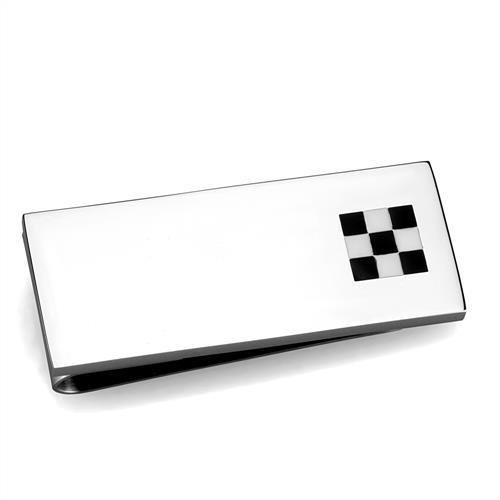 TK2084 - High polished (no plating) Stainless Steel Money clip with No Stone