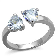 Load image into Gallery viewer, TK2167 - High polished (no plating) Stainless Steel Ring with AAA Grade CZ  in Clear