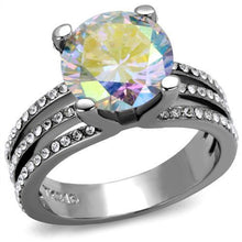 Load image into Gallery viewer, TK2179 - High polished (no plating) Stainless Steel Ring with AAA Grade CZ  in White AB