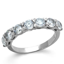 Load image into Gallery viewer, TK2182 - High polished (no plating) Stainless Steel Ring with AAA Grade CZ  in Clear