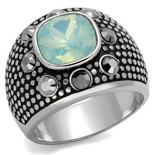 Load image into Gallery viewer, TK2223 - High polished (no plating) Stainless Steel Ring with Top Grade Crystal  in Fireopal