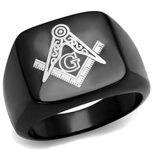 Load image into Gallery viewer, TK2227 - IP Black(Ion Plating) Stainless Steel Ring with No Stone