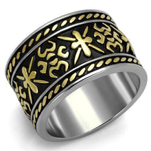 Load image into Gallery viewer, TK2236 - Two-Tone IP Gold (Ion Plating) Stainless Steel Ring with Epoxy  in Jet