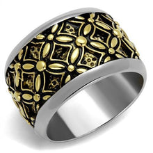 Load image into Gallery viewer, TK2237 - Two-Tone IP Gold (Ion Plating) Stainless Steel Ring with Epoxy  in Jet