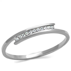 TK2248 - High polished (no plating) Stainless Steel Bangle with Top Grade Crystal  in Clear