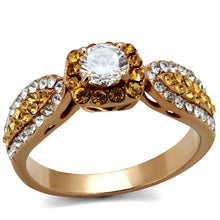 Load image into Gallery viewer, TK2250 - IP Rose Gold(Ion Plating) Stainless Steel Ring with AAA Grade CZ  in Clear