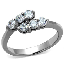 Load image into Gallery viewer, TK2259 - High polished (no plating) Stainless Steel Ring with AAA Grade CZ  in Clear