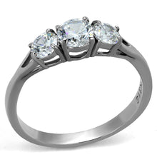 Load image into Gallery viewer, TK2260 - High polished (no plating) Stainless Steel Ring with AAA Grade CZ  in Clear