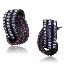 Load image into Gallery viewer, TK2269 - IP Black(Ion Plating) Stainless Steel Earrings with Top Grade Crystal  in Multi Color