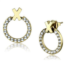 Load image into Gallery viewer, TK2271 - IP Gold(Ion Plating) Stainless Steel Earrings with Top Grade Crystal  in Clear