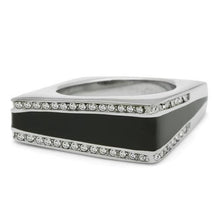 Load image into Gallery viewer, TK232 - High polished (no plating) Stainless Steel Ring with Top Grade Crystal  in Clear