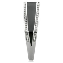 Load image into Gallery viewer, TK232 - High polished (no plating) Stainless Steel Ring with Top Grade Crystal  in Clear