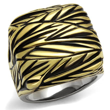 Load image into Gallery viewer, TK2370 - Two-Tone IP Gold (Ion Plating) Stainless Steel Ring with Epoxy  in Jet