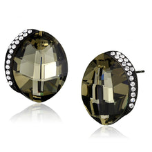 Load image into Gallery viewer, TK2377 - IP Black(Ion Plating) Stainless Steel Earrings with Top Grade Crystal  in Black Diamond