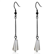Load image into Gallery viewer, TK2381 - IP Black(Ion Plating) Stainless Steel Earrings with Synthetic Synthetic Glass in Clear