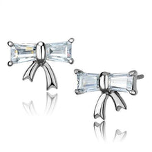 Load image into Gallery viewer, TK2388 - High polished (no plating) Stainless Steel Earrings with AAA Grade CZ  in Clear