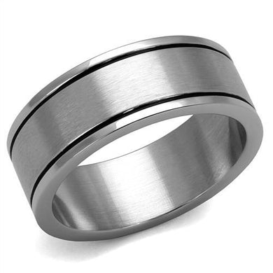 TK2389 - High polished (no plating) Stainless Steel Ring with Epoxy  in Jet