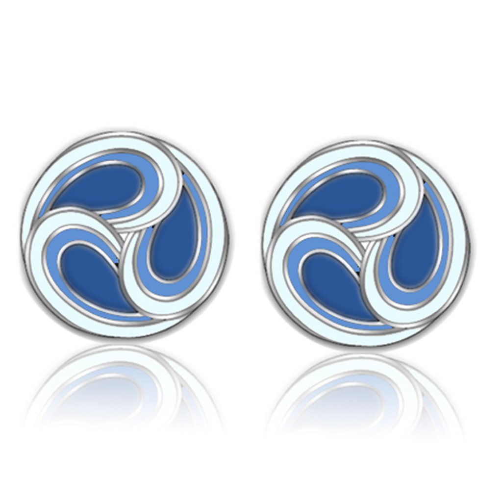 TK238 - High polished (no plating) Stainless Steel Earrings with No Stone