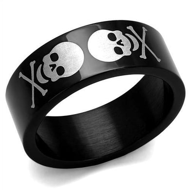 TK2400 - Two-Tone IP Black Stainless Steel Ring with No Stone