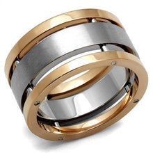 Load image into Gallery viewer, TK2402 - Two-Tone IP Rose Gold Stainless Steel Ring with No Stone