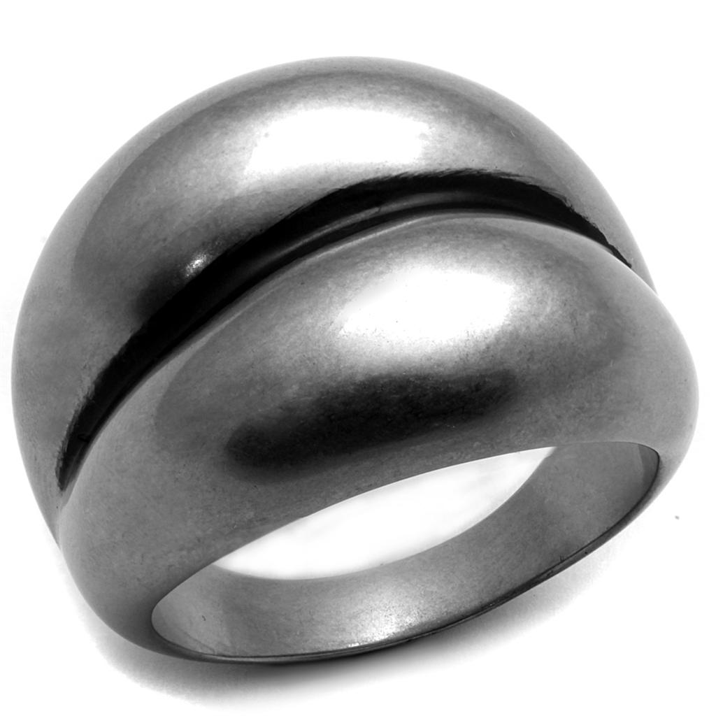 TK2415 - Antique Silver Stainless Steel Ring with No Stone