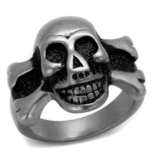 Load image into Gallery viewer, TK2416 - Antique Silver Stainless Steel Ring with Epoxy  in Jet