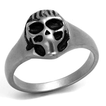 Load image into Gallery viewer, TK2417 - Antique Silver Stainless Steel Ring with Epoxy  in Jet