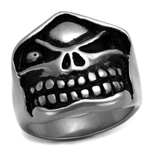 Load image into Gallery viewer, TK2418 - Antique Silver Stainless Steel Ring with Epoxy  in Jet