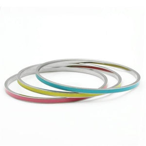 TK241 - High polished (no plating) Stainless Steel Bangle with No Stone