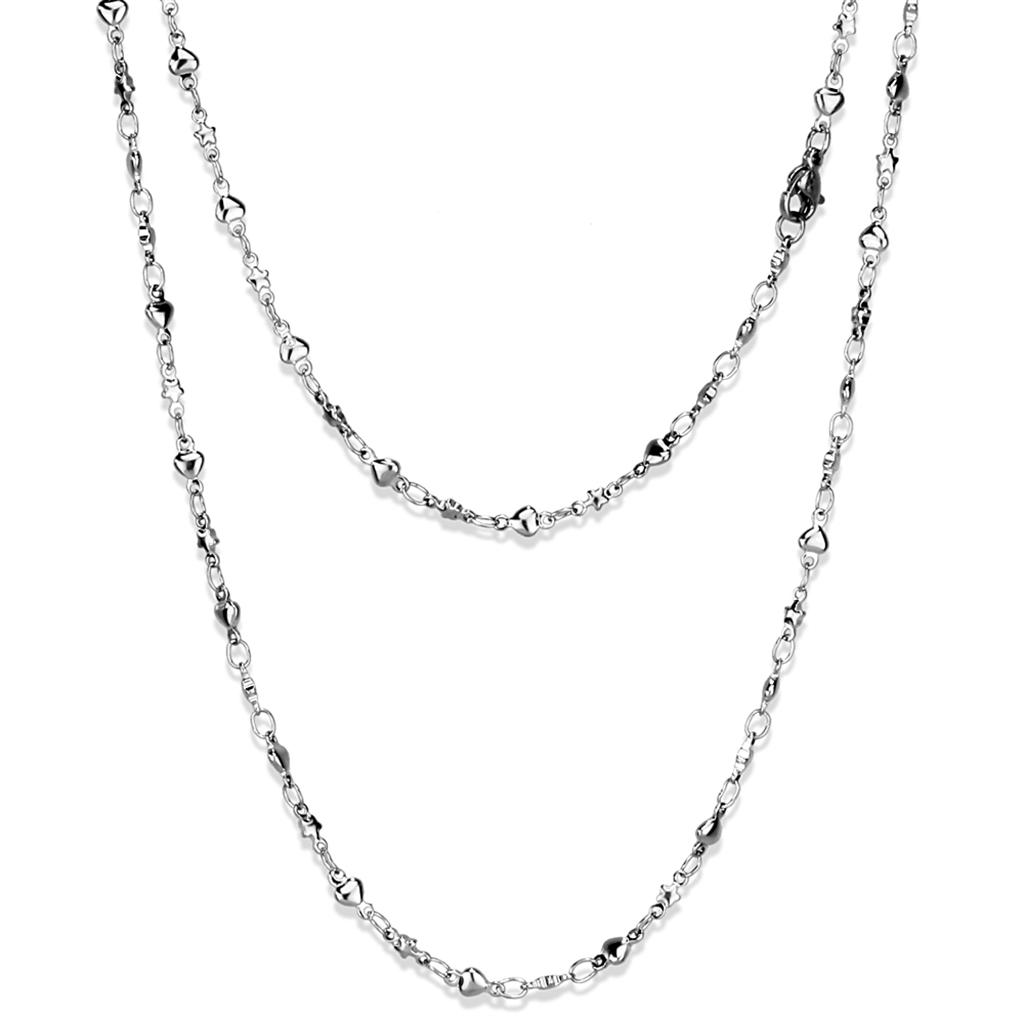 TK2427 - High polished (no plating) Stainless Steel Chain with No Stone