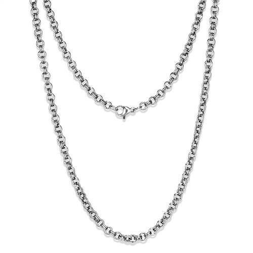 TK2438 - High polished (no plating) Stainless Steel Chain with No Stone