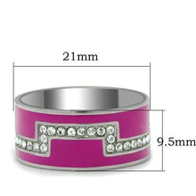 Load image into Gallery viewer, TK244 - High polished (no plating) Stainless Steel Ring with Top Grade Crystal  in Clear