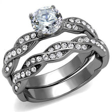 Load image into Gallery viewer, TK2475 - High polished (no plating) Stainless Steel Ring with AAA Grade CZ  in Clear