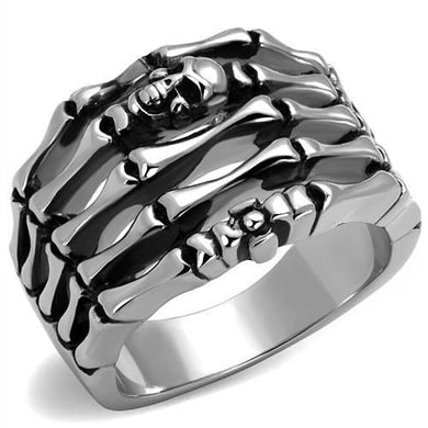 TK2512 - High polished (no plating) Stainless Steel Ring with Epoxy  in Jet