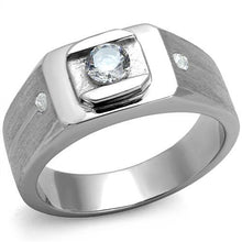 Load image into Gallery viewer, TK2518 - High polished (no plating) Stainless Steel Ring with AAA Grade CZ  in Clear