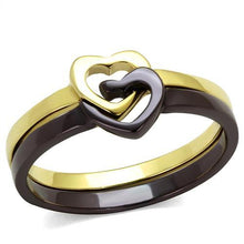 Load image into Gallery viewer, TK2548 - IP Gold &amp; IP Dark Brown (IP coffee) Stainless Steel Ring with No Stone