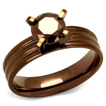 Load image into Gallery viewer, TK2597 - IP Coffee light Stainless Steel Ring with AAA Grade CZ  in Light Coffee