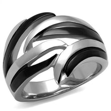 Load image into Gallery viewer, TK2605 - Two-Tone IP Black (Ion Plating) Stainless Steel Ring with No Stone