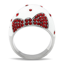 Load image into Gallery viewer, TK260 - High polished (no plating) Stainless Steel Ring with Top Grade Crystal  in Ruby