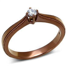 Load image into Gallery viewer, TK2610 - IP Coffee light Stainless Steel Ring with AAA Grade CZ  in Clear