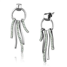 Load image into Gallery viewer, TK2633 - High polished (no plating) Stainless Steel Earrings with Top Grade Crystal  in Peridot