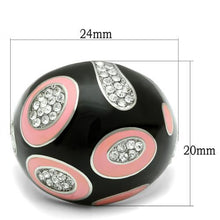 Load image into Gallery viewer, TK263 - High polished (no plating) Stainless Steel Ring with Top Grade Crystal  in Clear