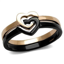 Load image into Gallery viewer, TK2650 - IP Rose Gold+ IP Black (Ion Plating) Stainless Steel Ring with No Stone