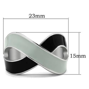 TK265 - Rhodium Stainless Steel Ring with Epoxy  in No Stone