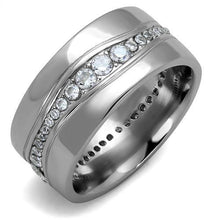 Load image into Gallery viewer, TK2667 - High polished (no plating) Stainless Steel Ring with AAA Grade CZ  in Clear