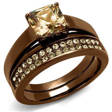 Load image into Gallery viewer, TK2670 - IP Coffee light Stainless Steel Ring with AAA Grade CZ  in Champagne