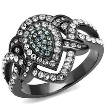 Load image into Gallery viewer, TK2679 - IP Light Black  (IP Gun) Stainless Steel Ring with Top Grade Crystal  in Multi Color
