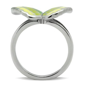 TK267 - High polished (no plating) Stainless Steel Ring with Epoxy  in No Stone
